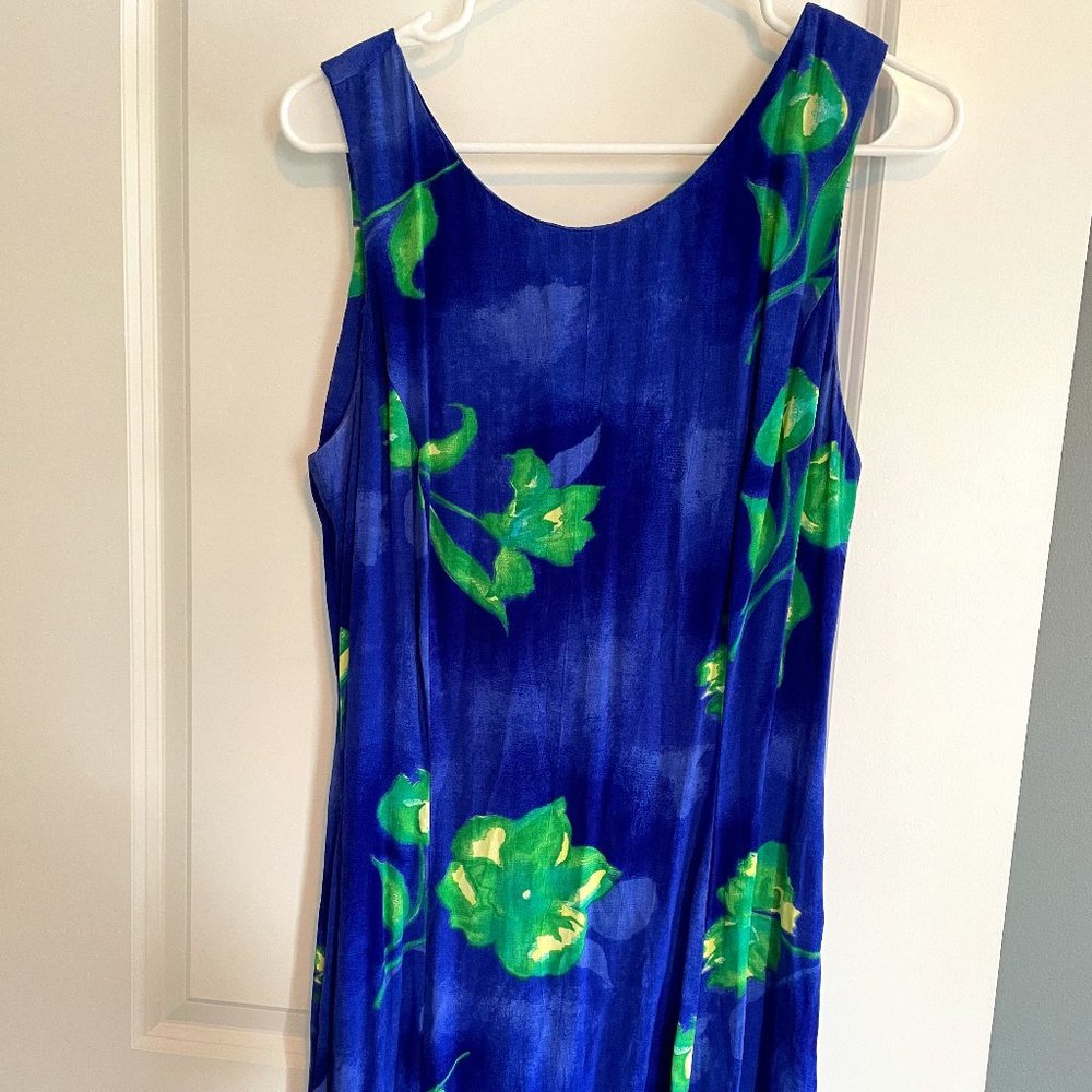 SL Fashions Blue Tropical Floral Max Dress